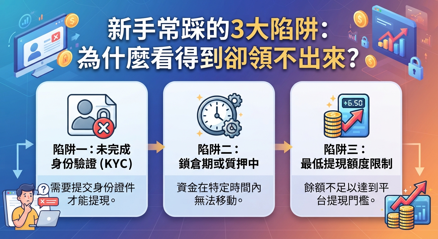 新手常踩的3大陷阱:為什麼看得到卻領不出來?